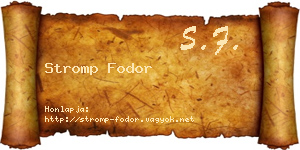Stromp Fodor névjegykártya